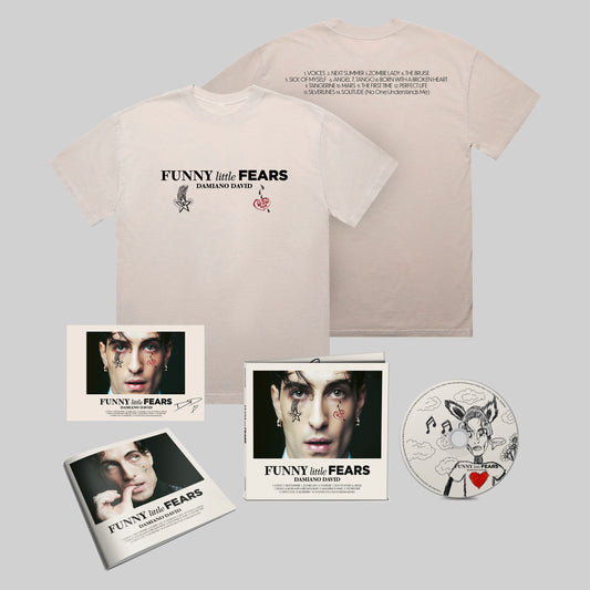 FUNNY Little Fears T-Shirt + CD + Signed Art Card